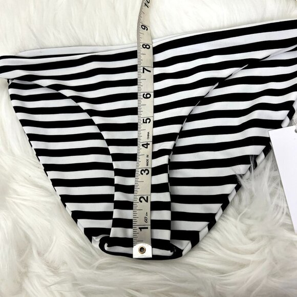 Mikoh Black White Stripe Zuma Bikini Swim Bottom Womens Large - Picture 6 of 6